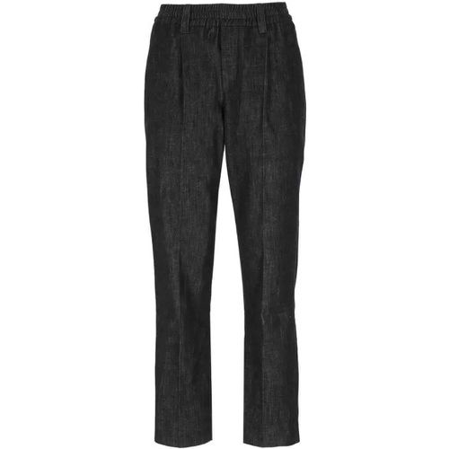 Cotton Trousers - Größe 40 - black - BRUNELLO CUCINELLI - Modalova