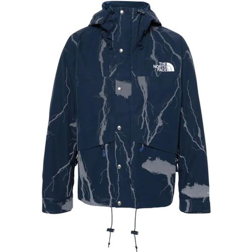 Navy Blue Jacket With All-Over Lightning Print - Größe S - The North Face - Modalova