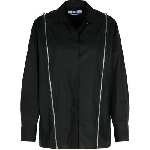 Black Cotton Shirt - Größe 38 - MSGM - Modalova