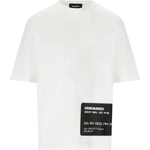 Loose Fit White Printed T-Shirt - Größe M - white - Dsquared2 - Modalova