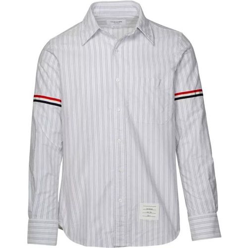Two-Tone Striped Cotton Shirt - Größe 1 - white - Thom Browne - Modalova