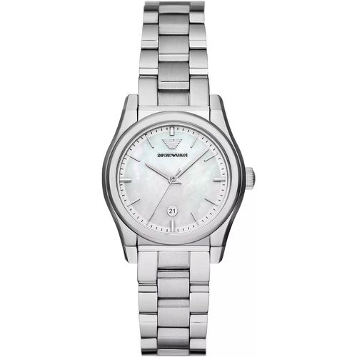 Uhr - Three-Hand Date Stainless Steel Watch - Gr. unisize - in Silber - für Damen - Emporio Armani - Modalova