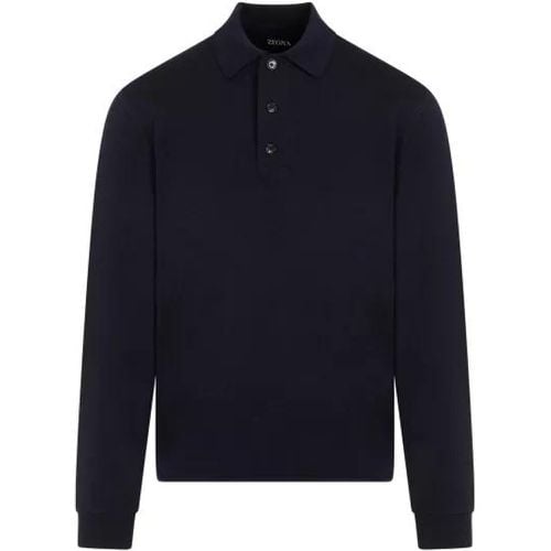 Navy- Wool High-Performance Polo - Größe 48 - Zegna - Modalova