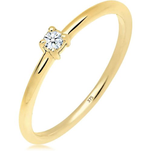 Ringe - Ring Verlobungsring Diamant 0.06 ct. 375 Gelbgold - Gr. 52 MM - in Weiß - für Damen - Elli - Modalova