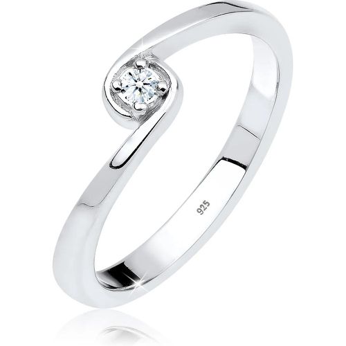 Ringe - Ring Solitär Verlobung Diamant 0.03 ct. 925 Silber - Gr. 52 MM - in Weiß - für Damen - Elli - Modalova