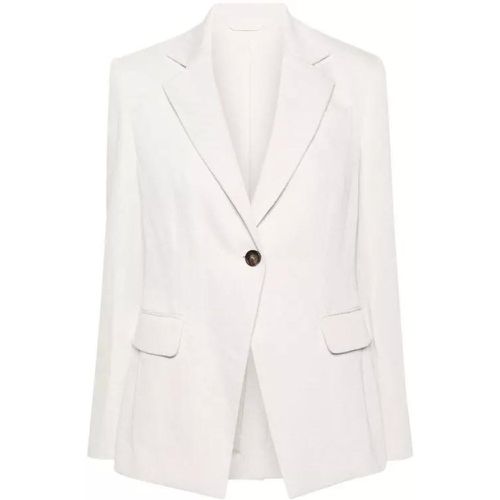 Single-Breasted Blazer - Größe 44 - white - BRUNELLO CUCINELLI - Modalova