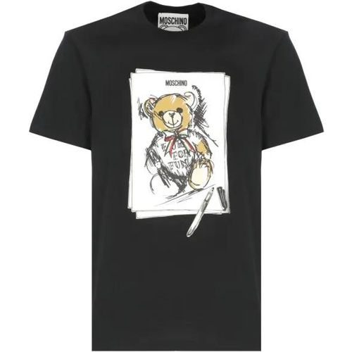 T-Shirt With Print - Größe L - schwarz - Moschino - Modalova