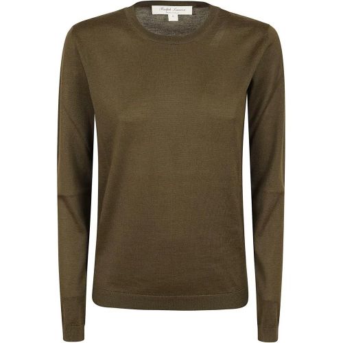 Military Green Cashmere Crew Neck Pullover - Größe L - Polo Ralph Lauren - Modalova