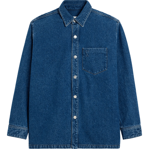 Overshirt aus Denim mit Logo - Größe XL - AMI Paris - Modalova