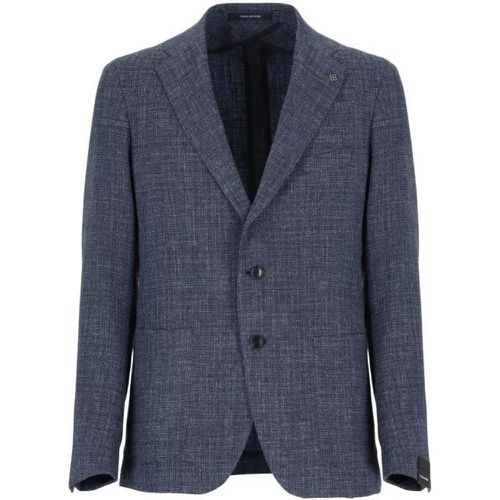 Blue Wool And Cotton Jacket - Größe 48 - blue - Tagliatore - Modalova