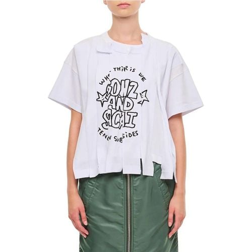 White Print T-Shirt - Größe 1 - Sacai - Modalova