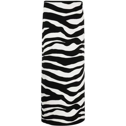 White/Black Zebra Knit Maxi Skirt - Größe 40 - black - Jil Sander - Modalova