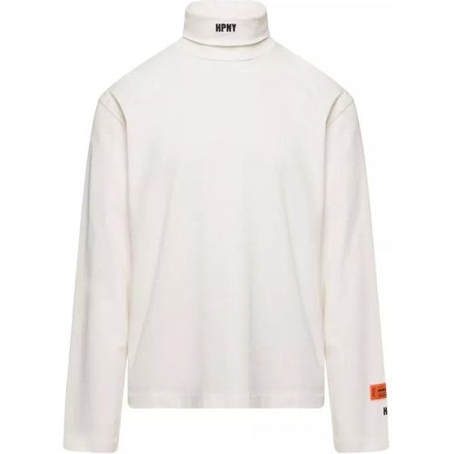 White Turtleneck Pullover With Contrasting Logo Em - Größe S - white - Heron Preston - Modalova
