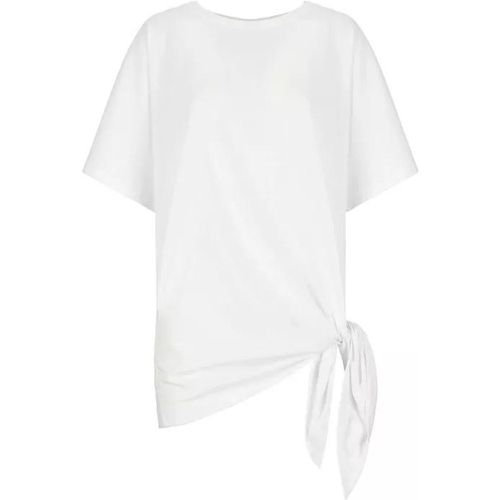 T-Shirt With Draped Knot - Größe XS - white - Dries Van Noten - Modalova