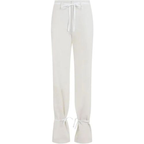 Chalk White Cotton Straight Pants With Strings - Größe 36 - Lemaire - Modalova