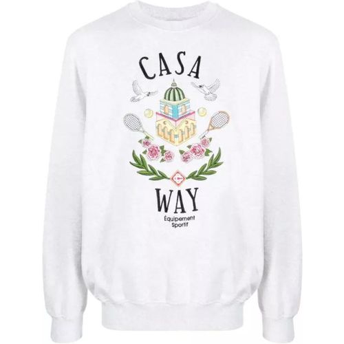 Casa Way-Embroidered Cotton Sweatshirt - Größe M - white - Casablanca - Modalova