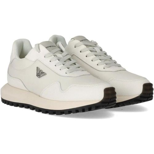 Low-Top Sneaker - Recy Saffiano White Nylon Sneakers - Gr. 41 (EU) - in - für Damen - Emporio Armani - Modalova