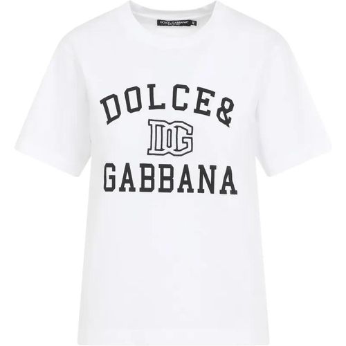 Optical White Cotton T-Shirt - Größe 44 - weiß - Dolce&Gabbana - Modalova