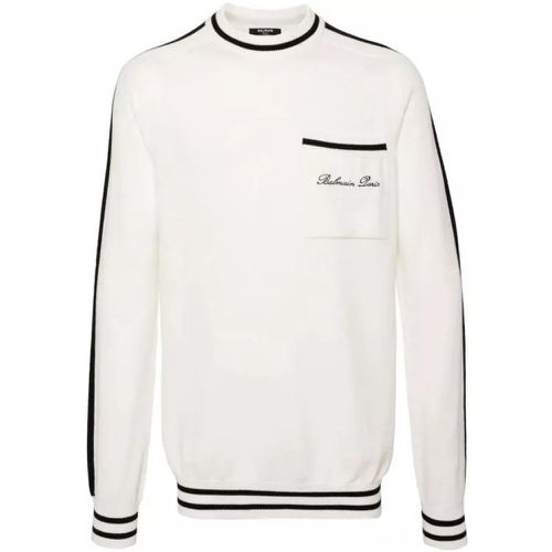 White Signature Sweater - Größe L - white - Balmain - Modalova