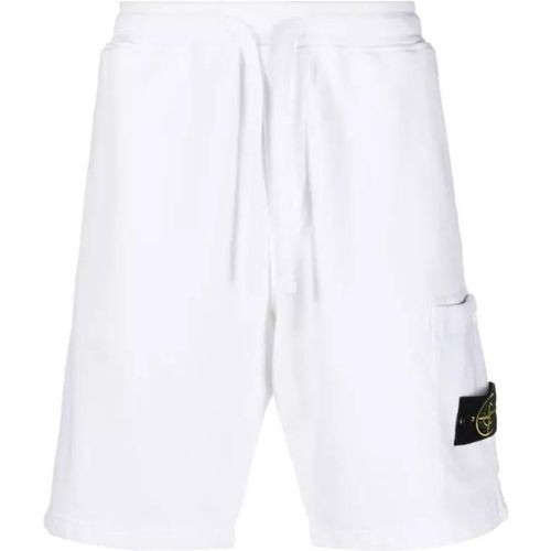 White Cotton Fleece Shorts - Größe XL - white - Stone Island - Modalova