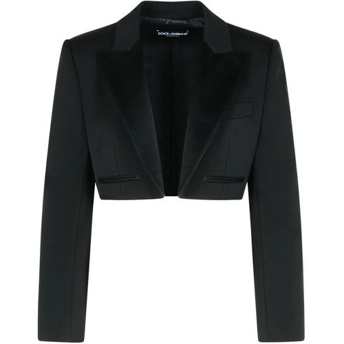 Black Wool Blend Blazer - Größe 40 - Dolce&Gabbana - Modalova