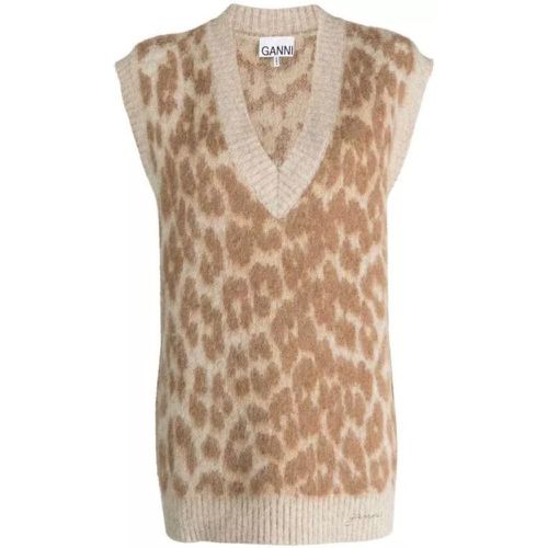 Leopard-Jacquard Knitwear Vest - Größe S - Ganni - Modalova