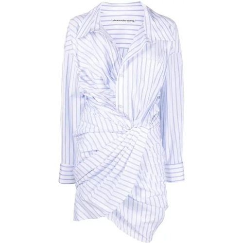 Striped Asymmetric Shirt Dress - Größe 6 - blue - alexander wang - Modalova