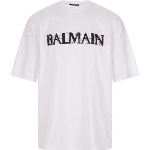 Oversize Cotton T-Shirt - Größe L - Balmain - Modalova