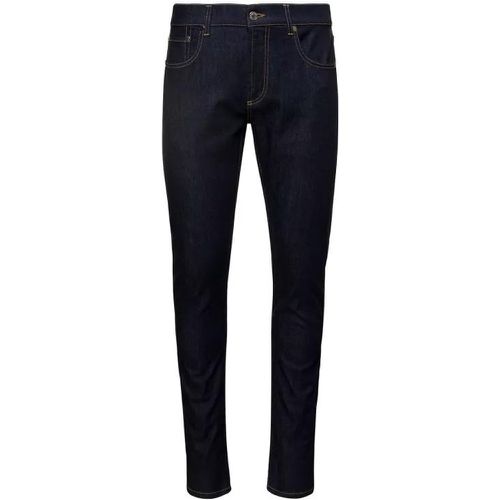 Blue Tight Pants With Metallic Logo Patch And Cont - Größe 50 - blue - alexander mcqueen - Modalova