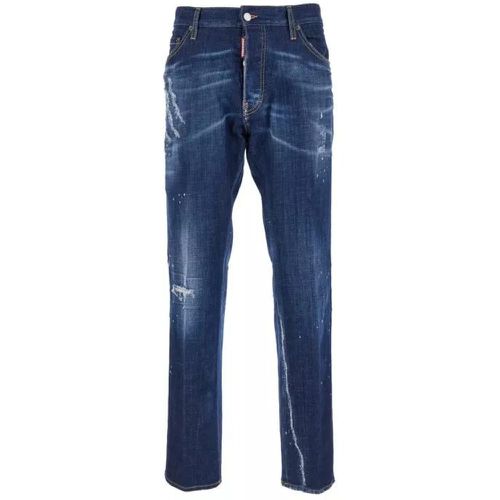 Cool Guy' Blue Straight Jeans With Faded Effect In - Größe 50 - Dsquared2 - Modalova