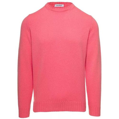 Salmon Pink Crewneck Sweater In Cashmere - Größe 48 - pink - Gaudenzi - Modalova