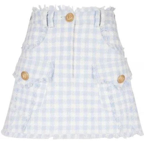 Gingham-Pattern A-Line Miniskirt - Größe 38 - Balmain - Modalova