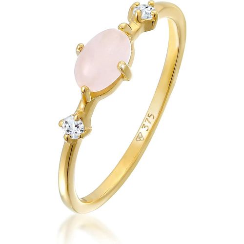 Ringe - Ring Rosa Quarz Topas Edelstein Klassik 375er Gelb - Gr. 54 MM - in - für Damen - Elli - Modalova