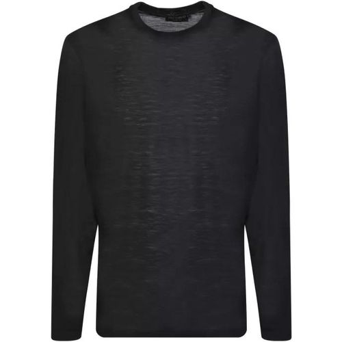 Jersey And Wool T-Shirt - Größe 48 - black - Dell'oglio - Modalova