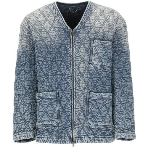 Blue Cotton Padded Jacket - Größe 38 - blau - Golden Goose - Modalova