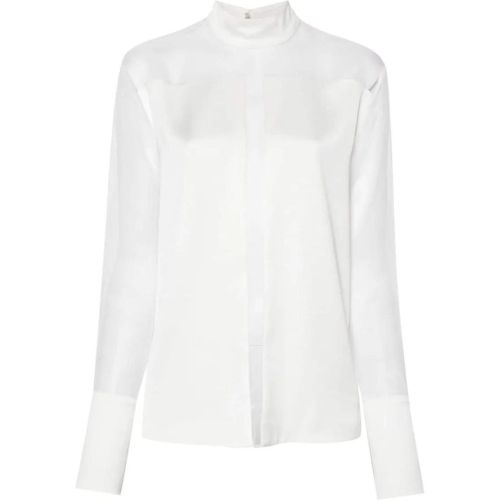 White Silk Satin Shirt - Größe 42 - Genny - Modalova