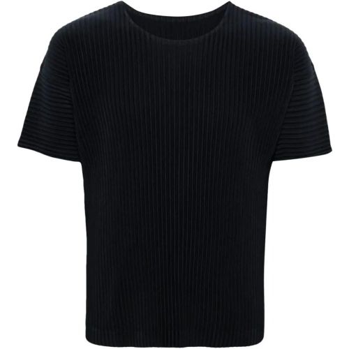 Navy Blue Fully Pleated Plissé T-Shirt - Größe 3 - Issey Miyake - Modalova