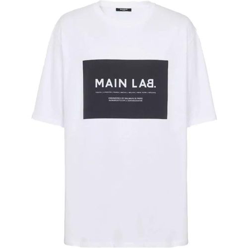 White Crew Neck Print T-Shirt - Größe L - white - Balmain - Modalova
