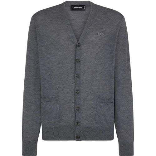 Dark Grey V-neck Cardigan - Größe XL - grau - Dsquared2 - Modalova