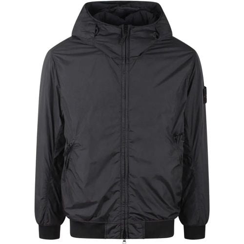 Crinkle Reps Hooded Jacket - Größe S - schwarz - Stone Island - Modalova