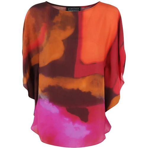 Iris Flowing Silk Blouse With Cape Design - Größe L - GIANLUCACA PANNOLO - Modalova