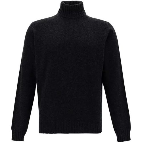 Grey Turtleneck Sweater With Ribbed Trims In Wool - Größe 48 - gray - Gaudenzi - Modalova