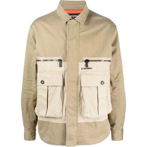 Flap Pocket Padded Coach Jacket - Größe 48 - Dsquared2 - Modalova