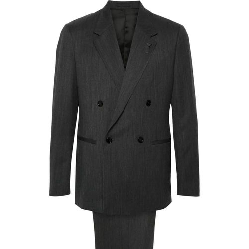 Black Virgin Wool Blend Suit - Größe 46 - Lardini - Modalova