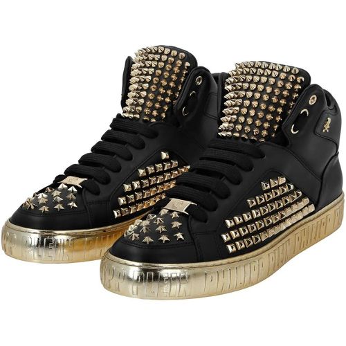 Low-Top Sneaker - Mid-Top Sneaker Leder Mid-Top Sneaker Mit Nietenve - Gr. 40 (EU) - in - für Damen - Philipp Plein - Modalova