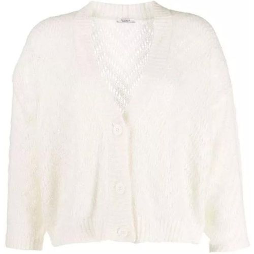 Open-Knit V-Neck Knitwear Cardigan - Größe 46 - white - PESERICO - Modalova