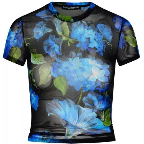 Black Polyamide Blend T-Shirt - Größe 40 - blue - Dolce&Gabbana - Modalova