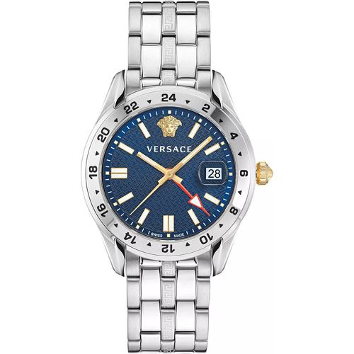 Uhren - Greca Time Gmt - Gr. unisize - in Silber - für Damen - Versace - Modalova