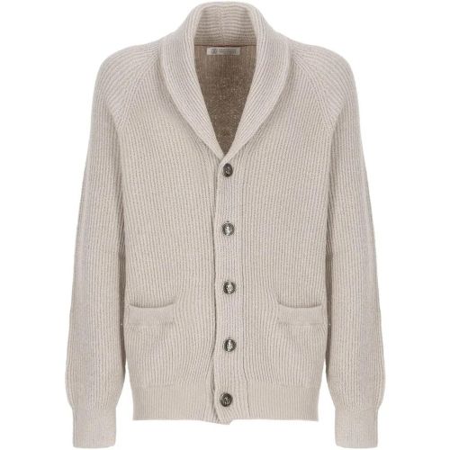 Cotton Knitted Cardigan - Größe 46 - BRUNELLO CUCINELLI - Modalova