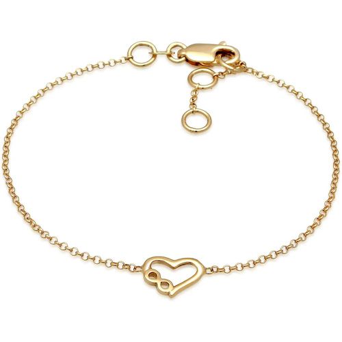 Armbänder - Armband Herz Liebe Unendlichkeit Infinity 375 Gelb - Gr. 16 CM - in - für Damen - Elli - Modalova